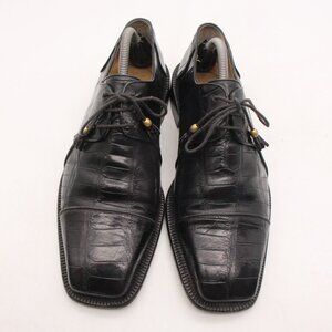 Elegant Black Crocodile Pattern Men's Shoes